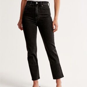 Abercrombie black curve love ankle straight ultra high rise jeans